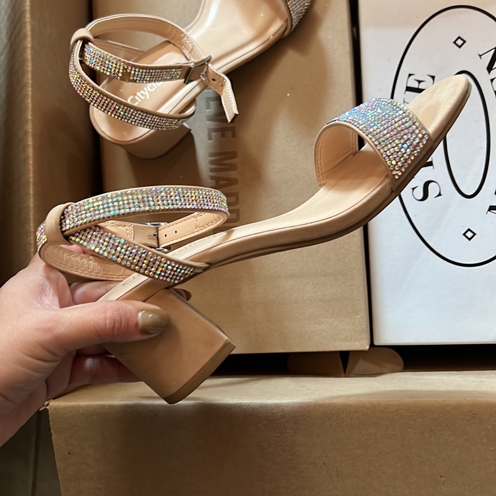 BLING chunky heeled sandals